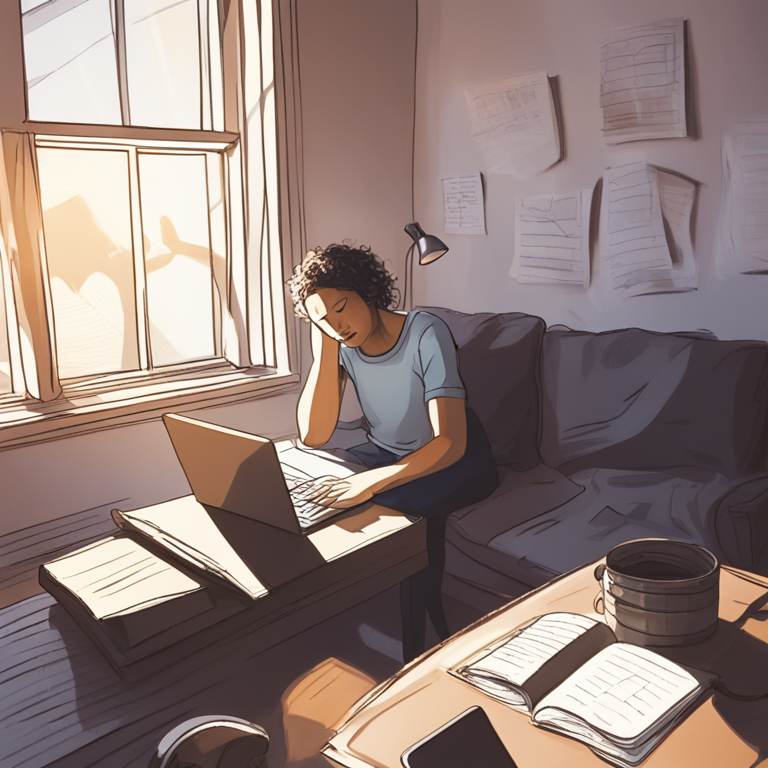 Persona intentando hacer cosas productivas un domingo sin ganas